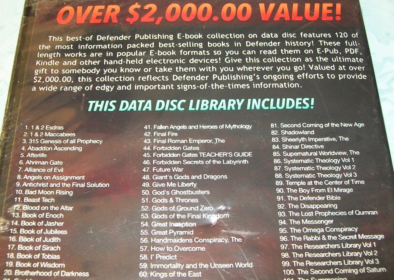 Defender Publishing 120 E-Book Collection PDF CD New Unopened!