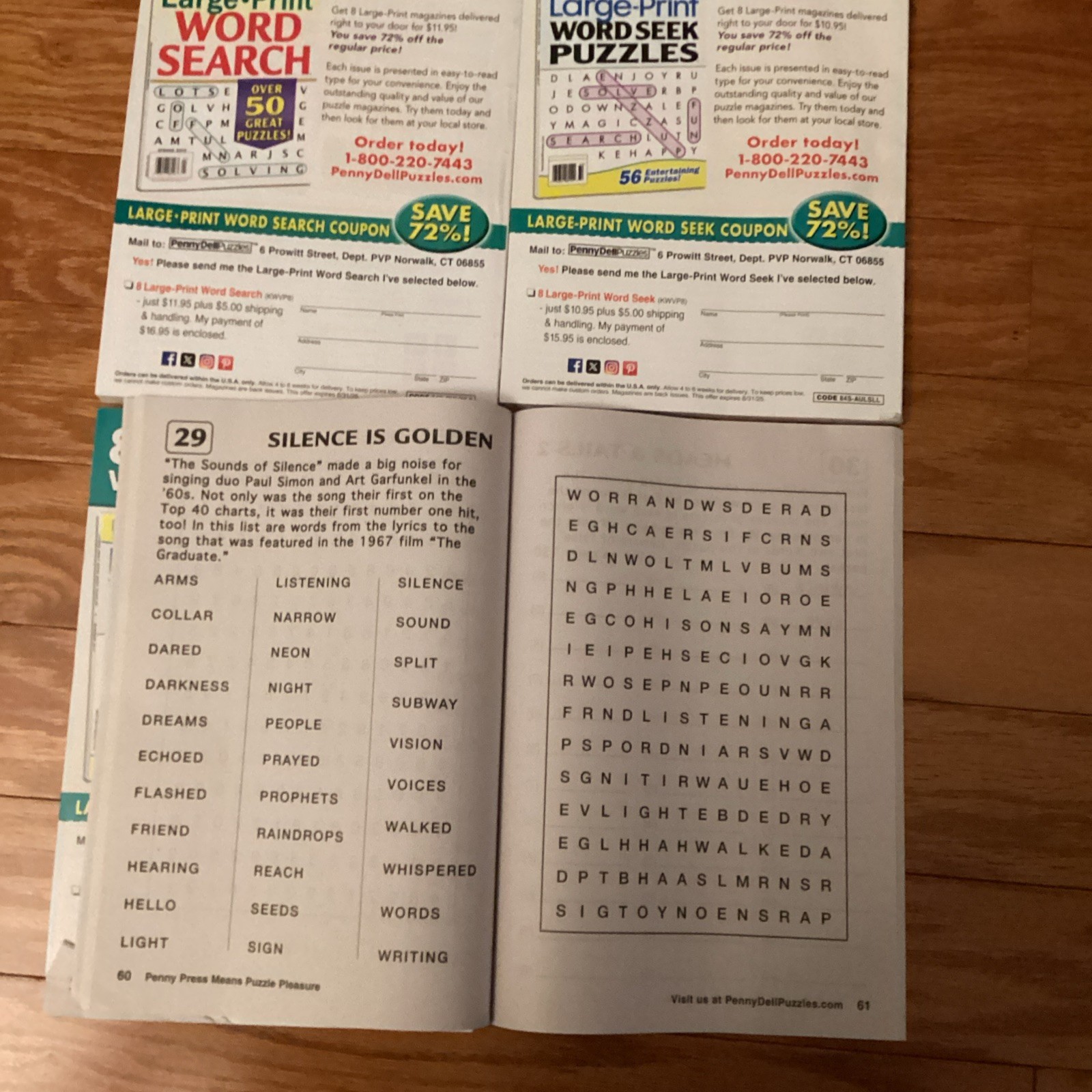 Large Print Word Search Puzzles Lot Of 4