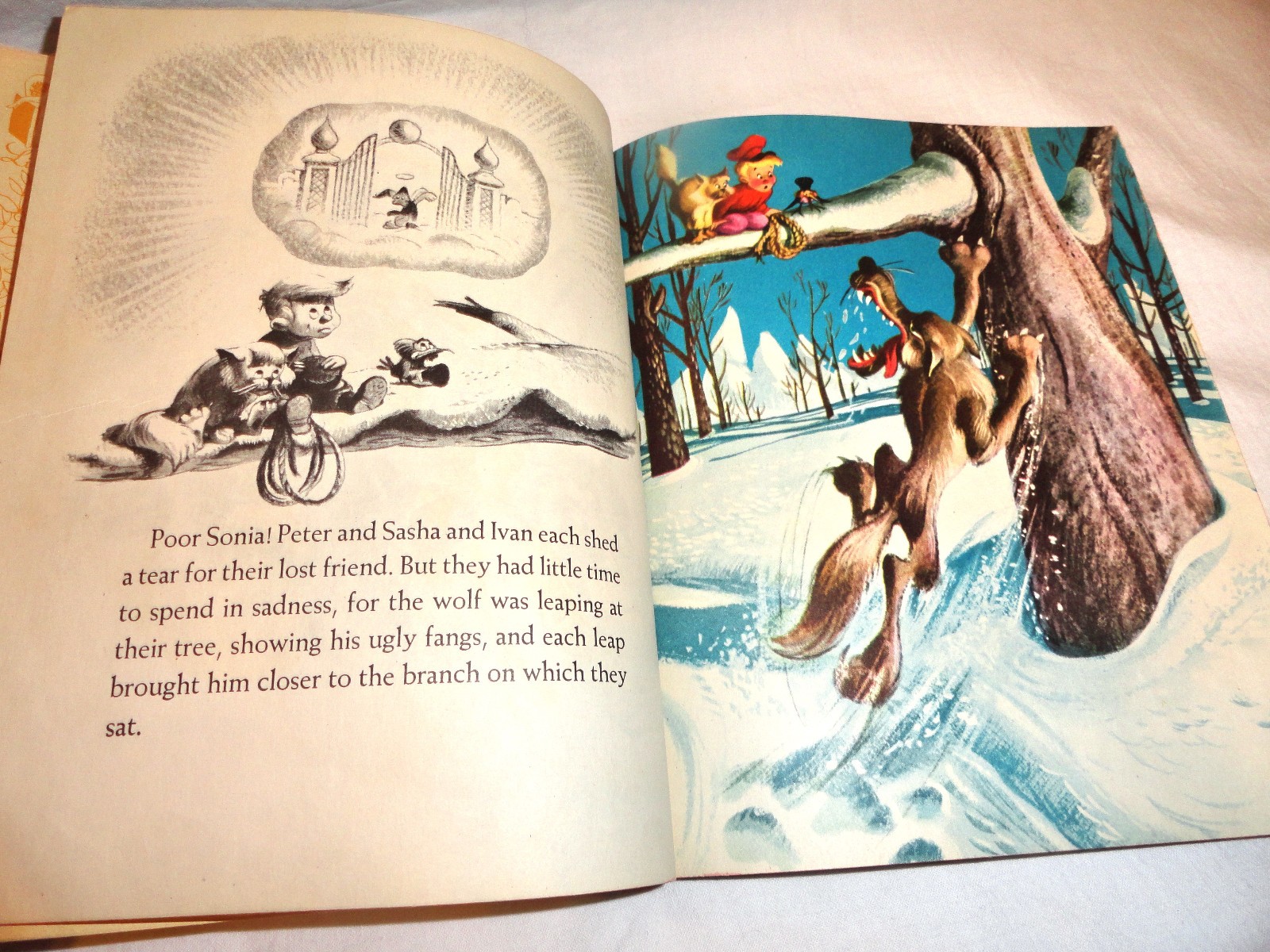 Vintage Little Golden Book, Peter & the Wolf, #D-5, 1947, 42 Pgs.,Brown Back