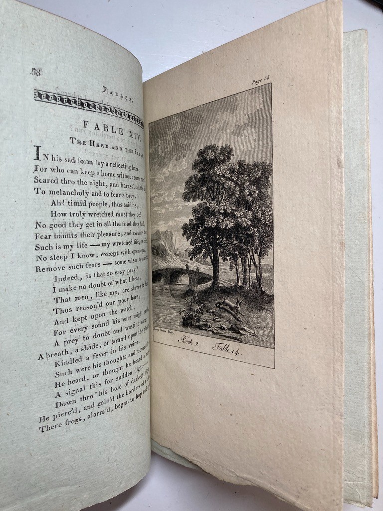 1806 La Fontaine Fables 4 Vols Taffin Signed Fine Morocco Leather Plates Uncut