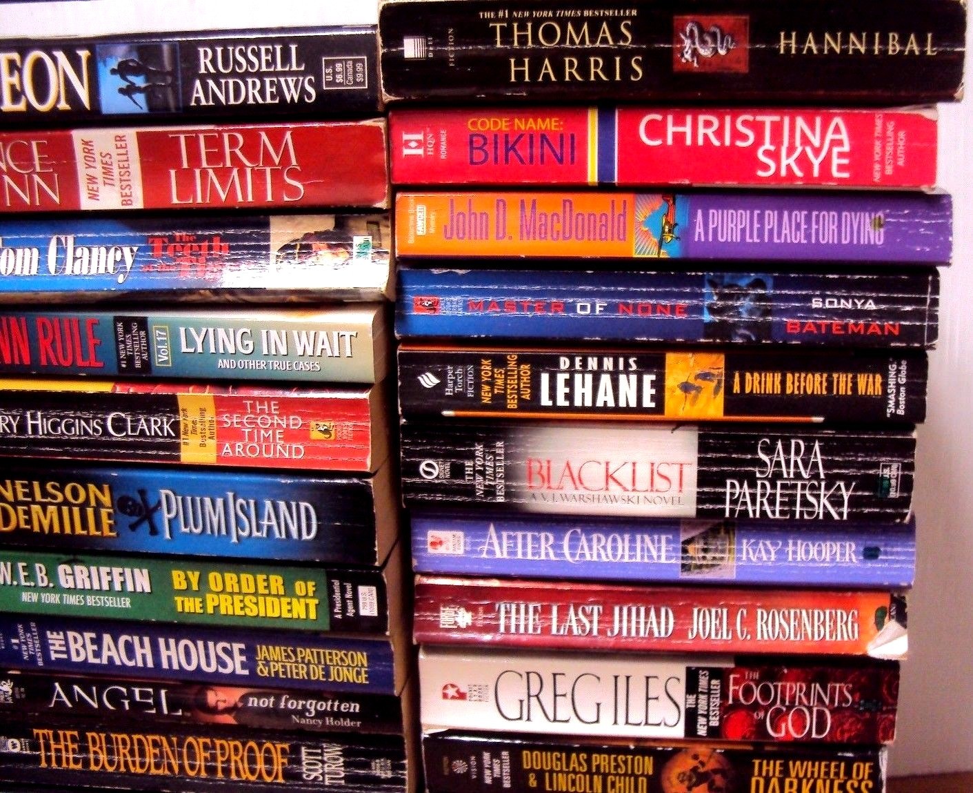 Lot 12 Mystery Thriller Action Fiction Paperback Book Random Pick Author Title