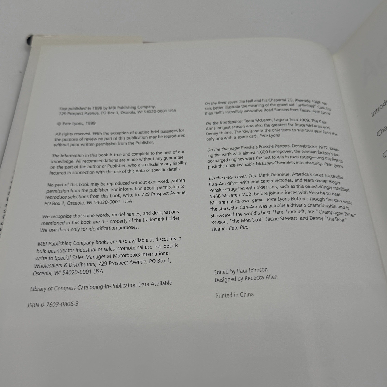 Can-Am Photo History by Pete Lyons Book w/ Dust Jacket