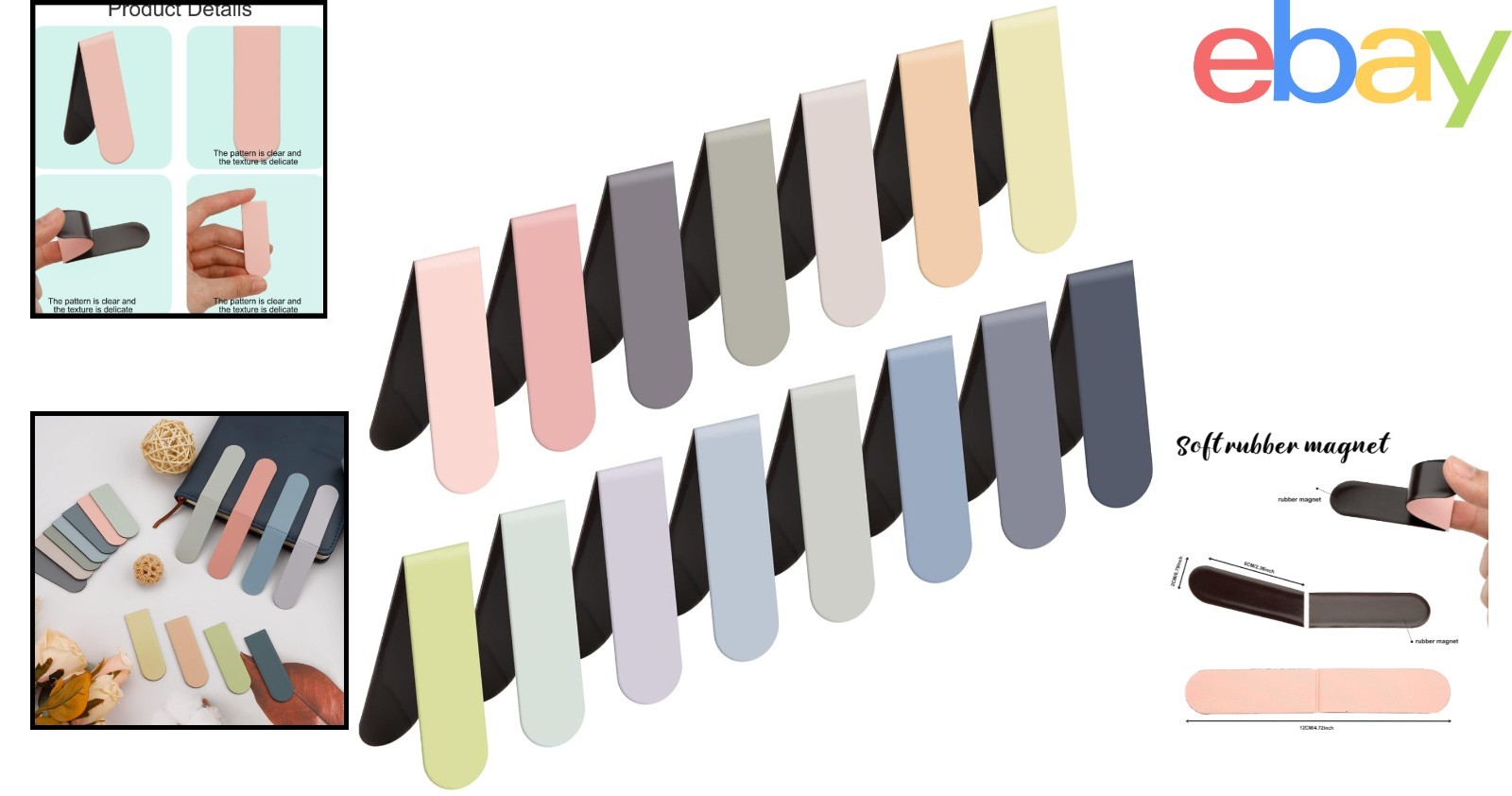 15PCS Magnetic Bookmarks for Students, Adults, and Kids in Solid Colors