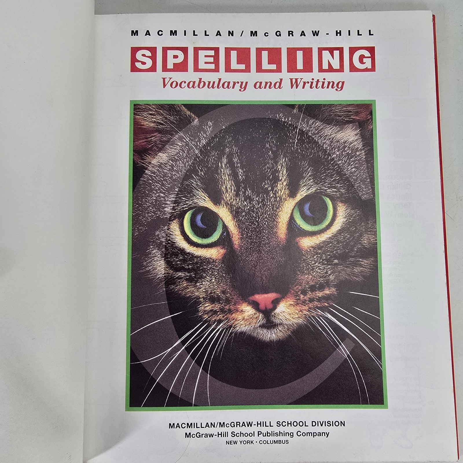 Spelling Vocabulary And Writing Macmillan McGraw-Hill HC Book Textbook