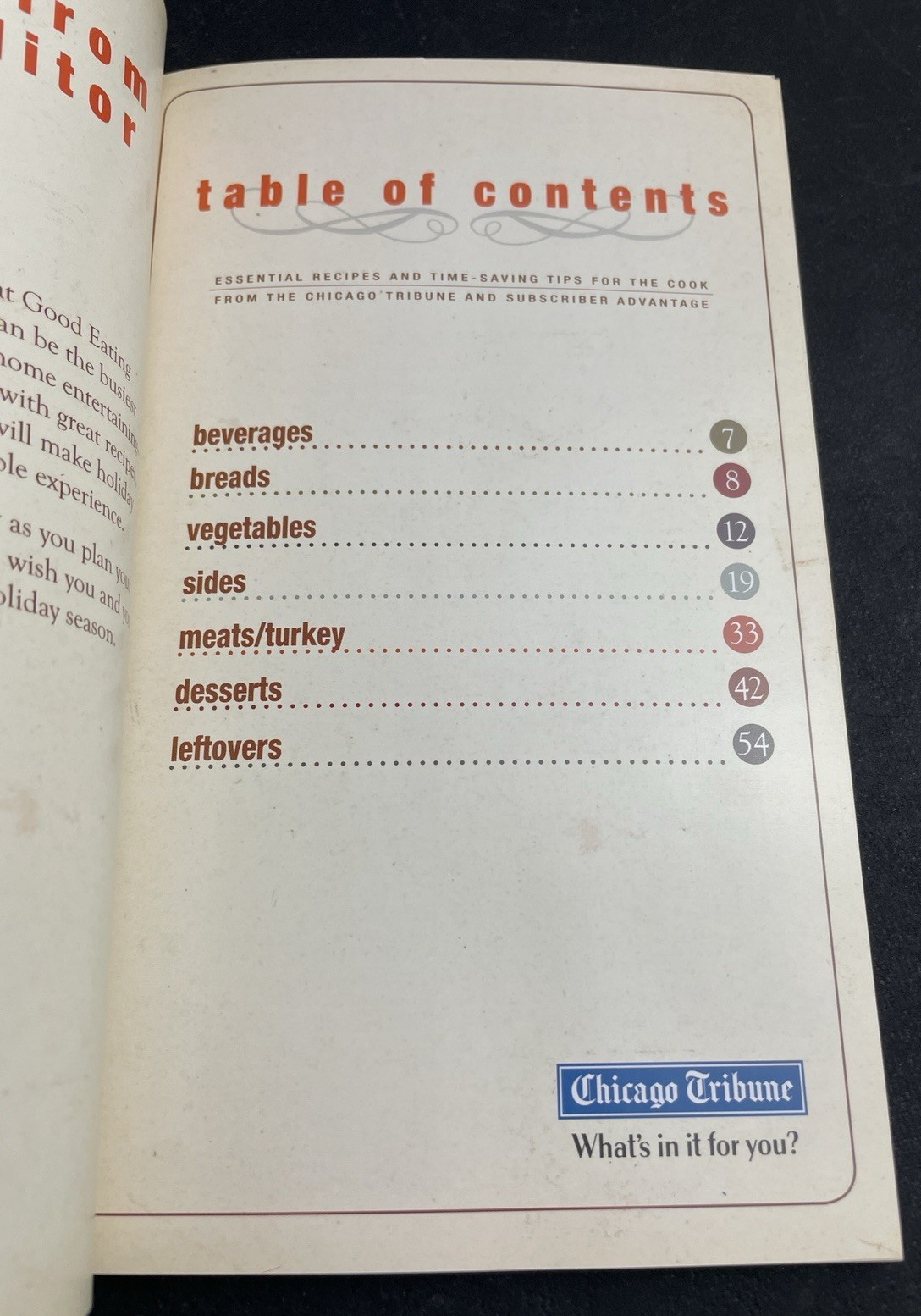 The Chicago Tribune Guide to Thanksgiving Cookbook 58 Pages Photos NOS