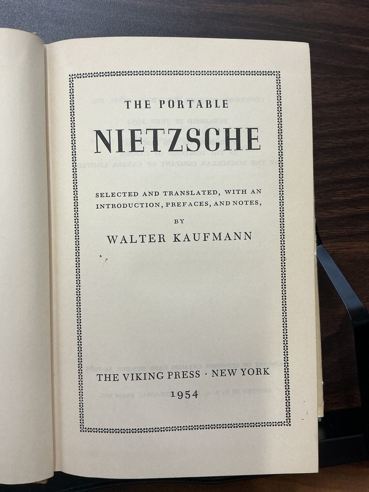 Walter Kaufmann / The Portable Nietzsche 1954