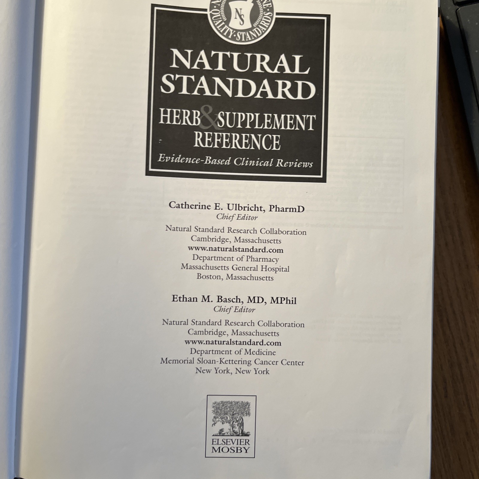Natural Standard Herb and Supplement Reference : Evidence-Based Clinical Reviews