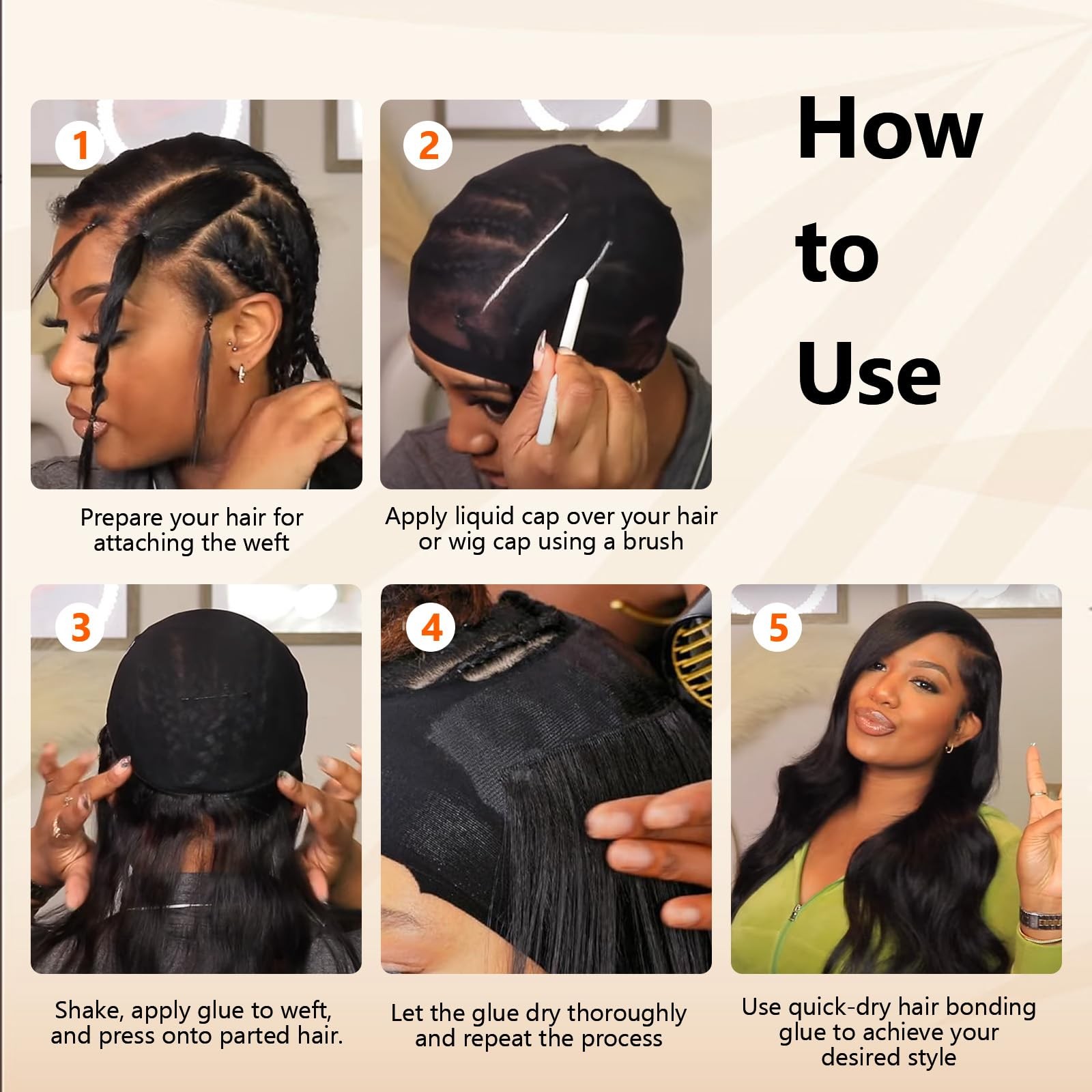 Hair Glue for Quick Weave 4oz – Professional Bonding Wigs Black