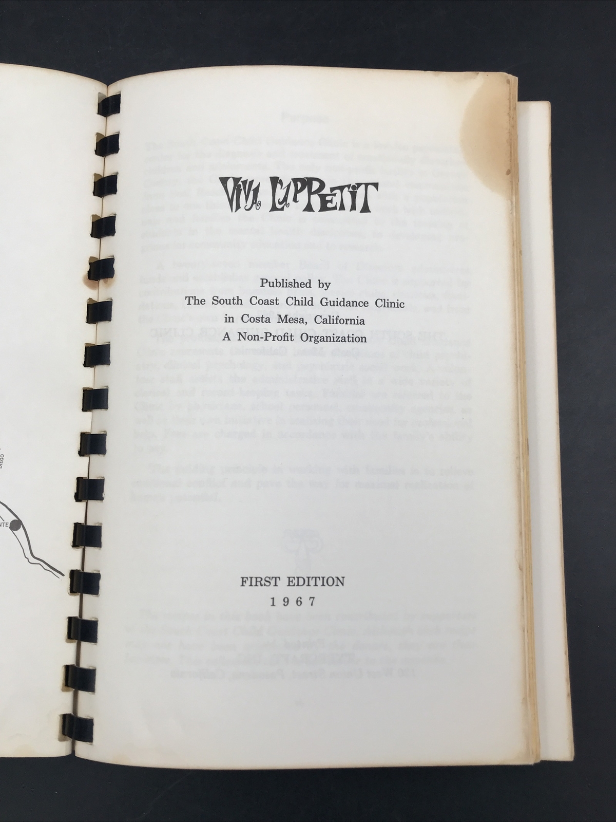 1967 VIVA L’APPETIT Cookbook Costa Mesa CA Recipes South Coast 250 Pages