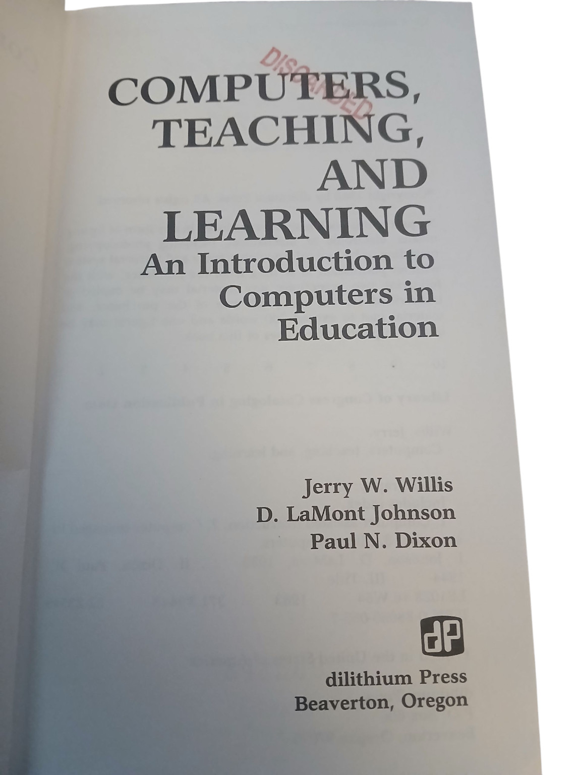 Computers Teaching and Learning Willis 1983 First Edition Education Dilithium