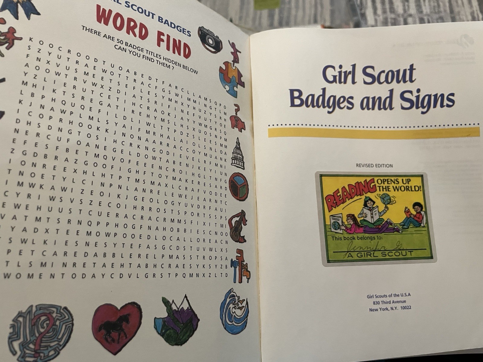1990 Vintage Girl Scout Badges and Signs Book 250 Pages Girl Scouts Of USA