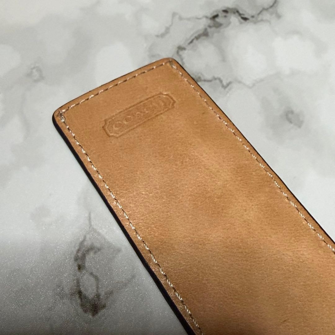 COACH Leather Bookmark Black Signature Pattern Un 7.1in x 1.5in