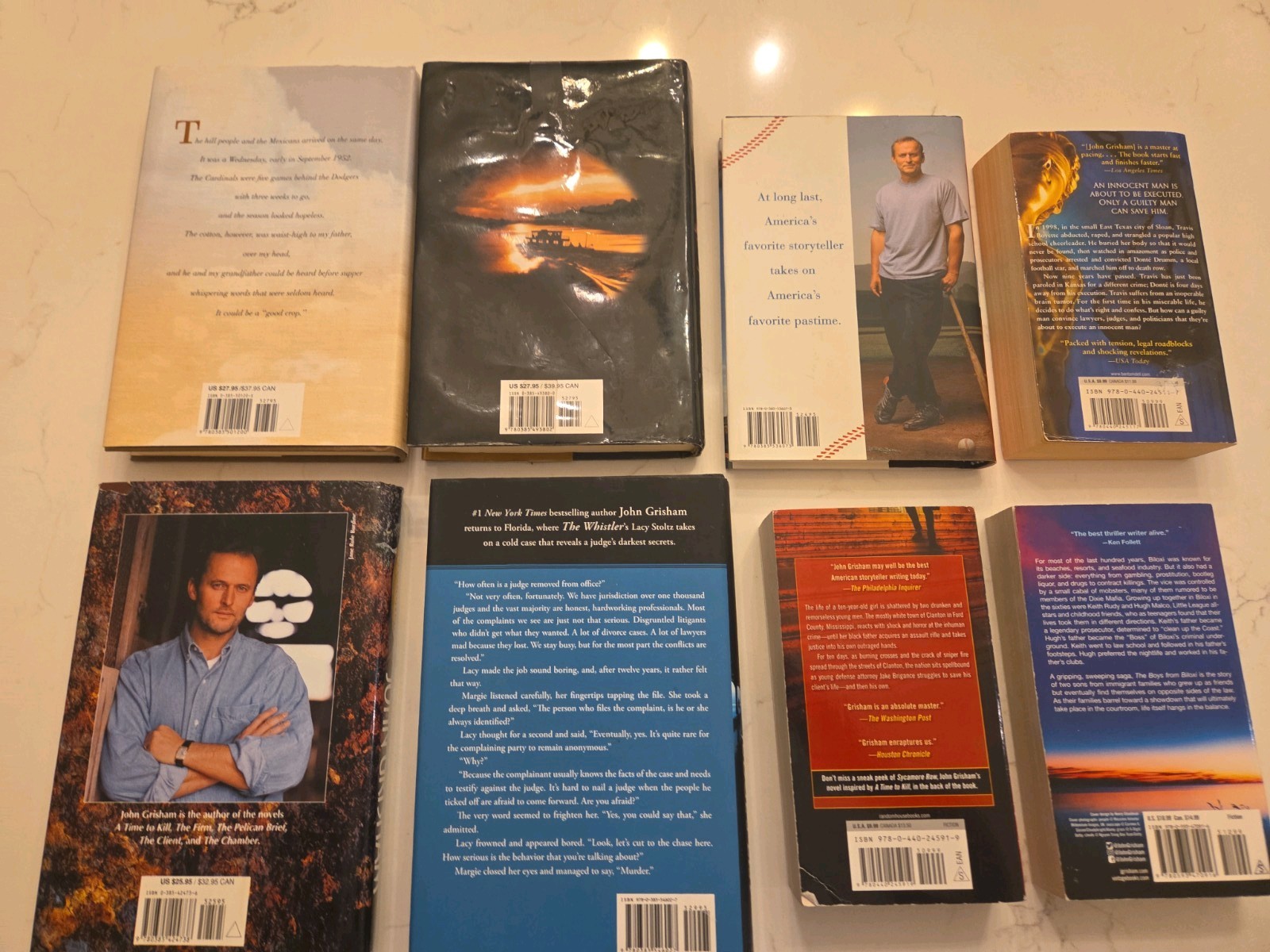 John Grisham Novels Lot Of 8 With 5 Hardcover All First Edition.