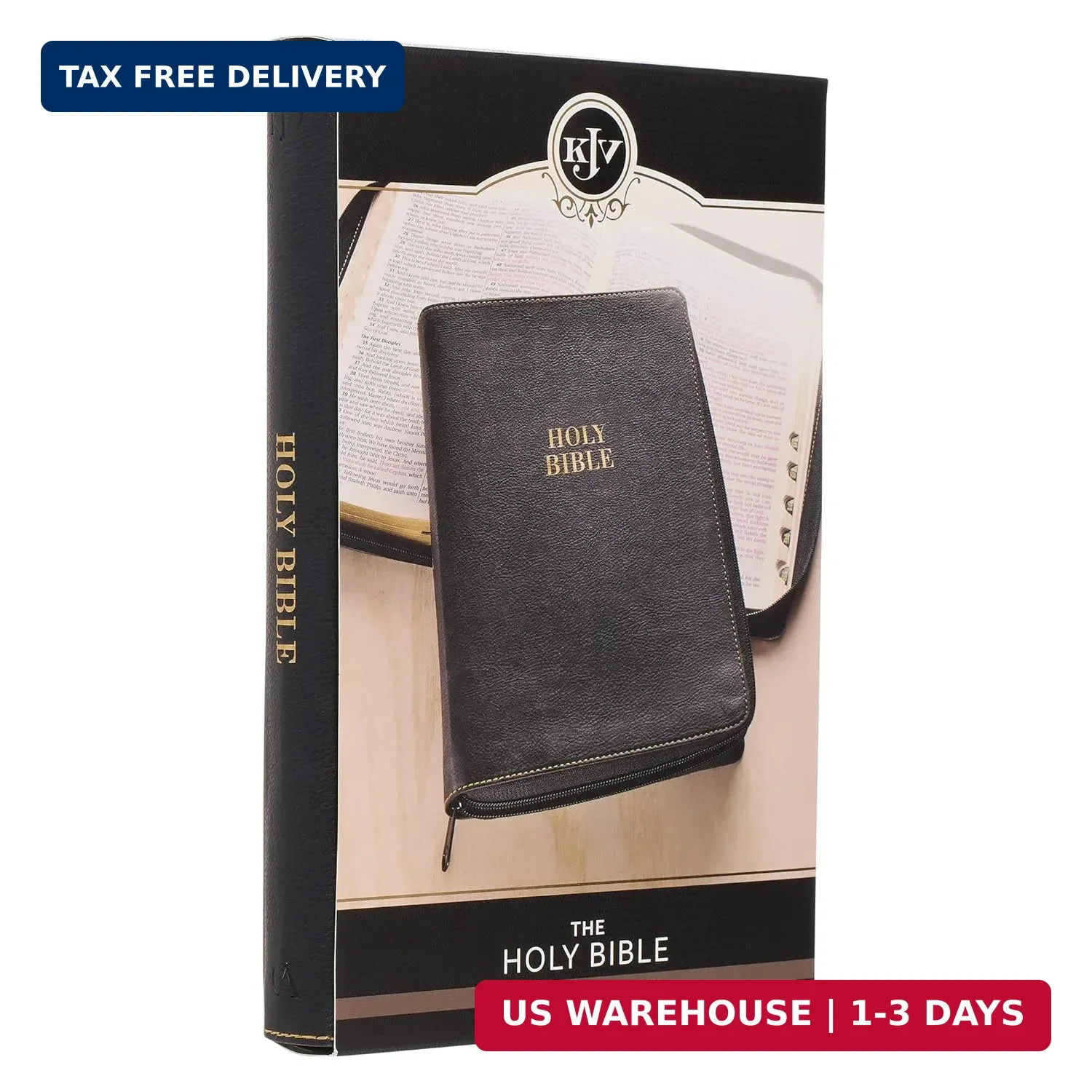 KJV Large Print Thinline Bible Black Zipper Indexed BRAND NEW in Shrink Wrap!!!