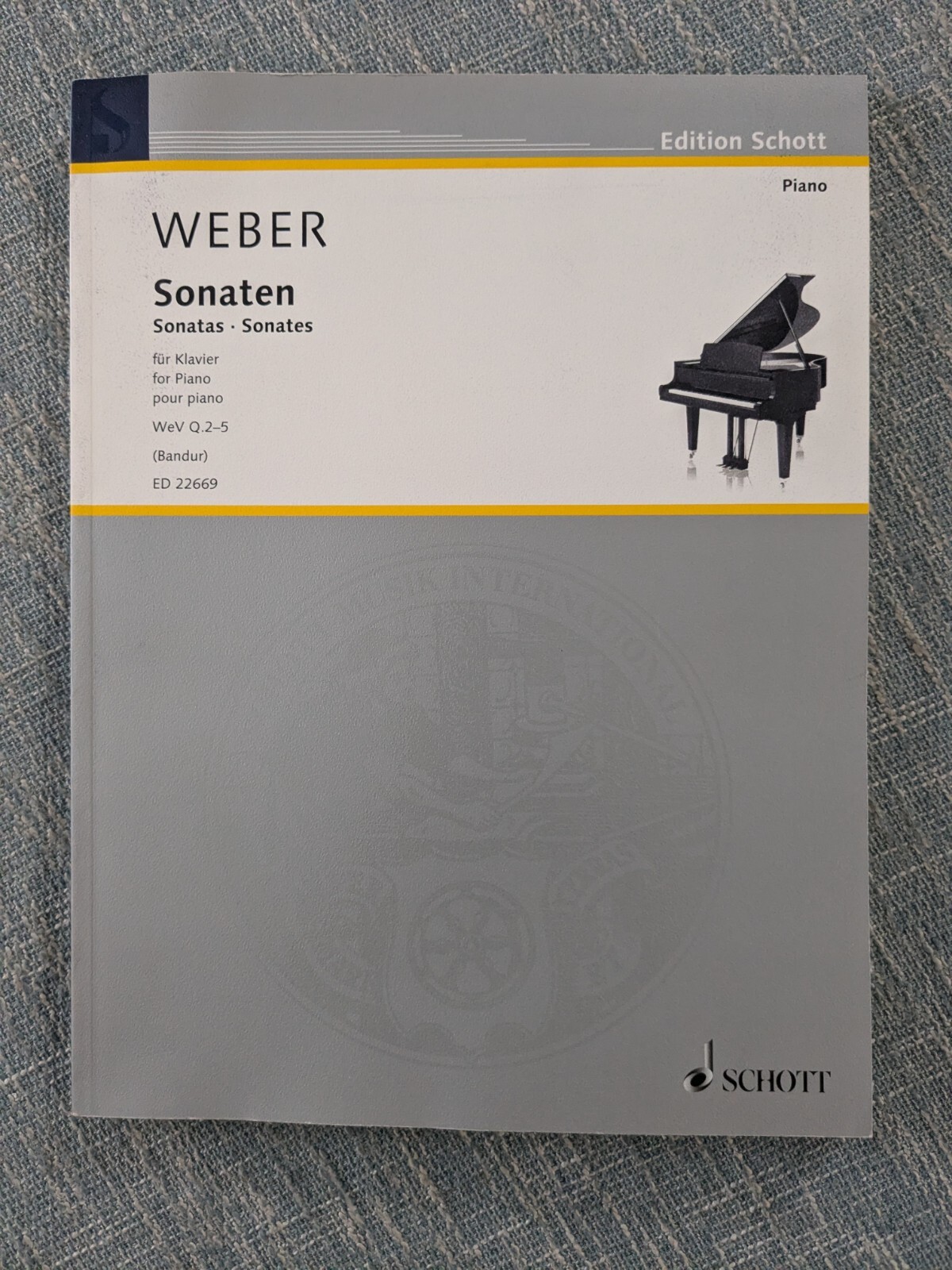 Weber Sonatas For Piano 144 Pages (Schott Import)