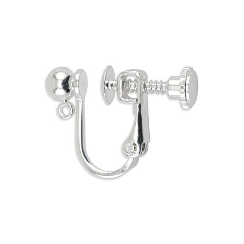 Artistic Wire 54354 Beadalon Earclip 4mm Ball w Ring Nickel Free Silver Plated