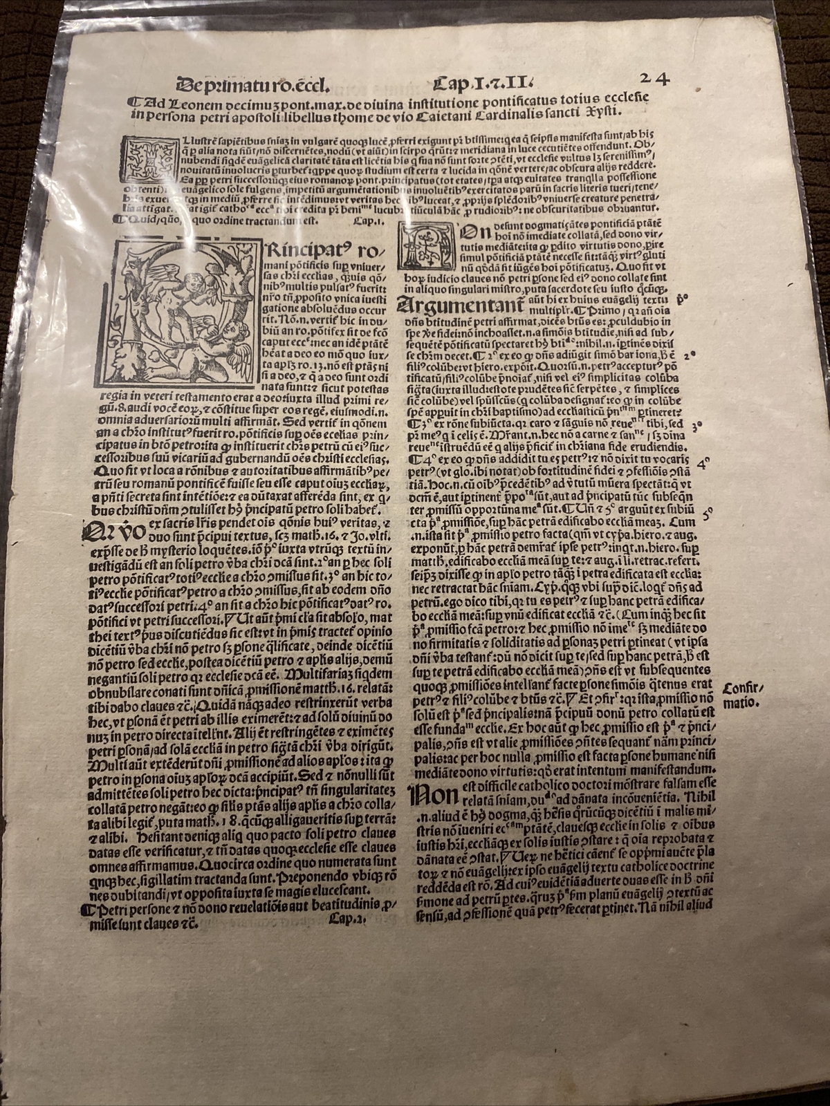 Original Leaf/page From Questions And Answers By Thomas De Vio Gaitani 1547