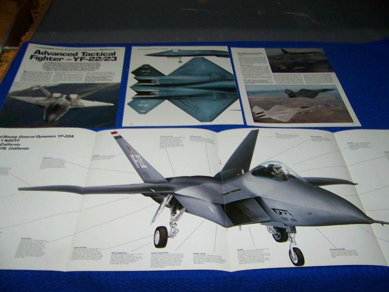 LOCKHEED/ BOEING YF-22 & YF-23 …4-PAGE PROFILE/2-PAGE 3-VIEWS/HISTORY (719BB)