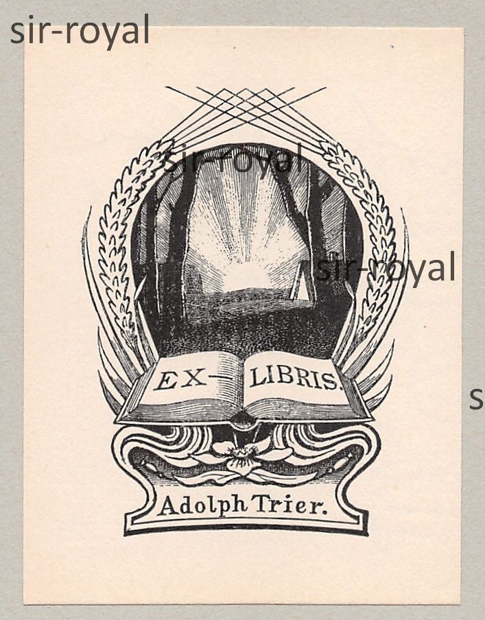 AXEL HOLM – Exlibris von 1918 für Adolph Trier – Dänemark ~6x7cm