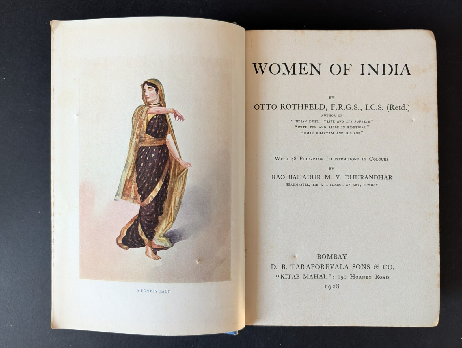 Women of India, Otto Rothfeld, M V Dhurandhar, 1928, 48 Colour Plates, Rare