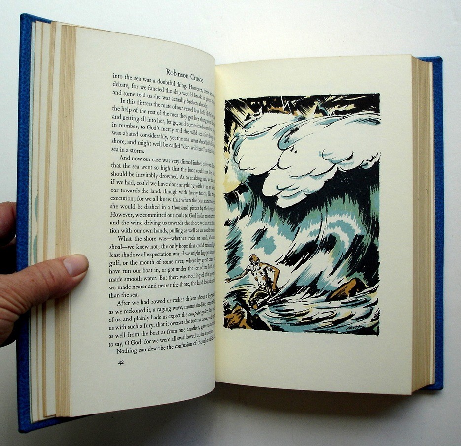 Easton Press Blue LEATHER Robinson Crusoe, 1976, Daniel Defoe