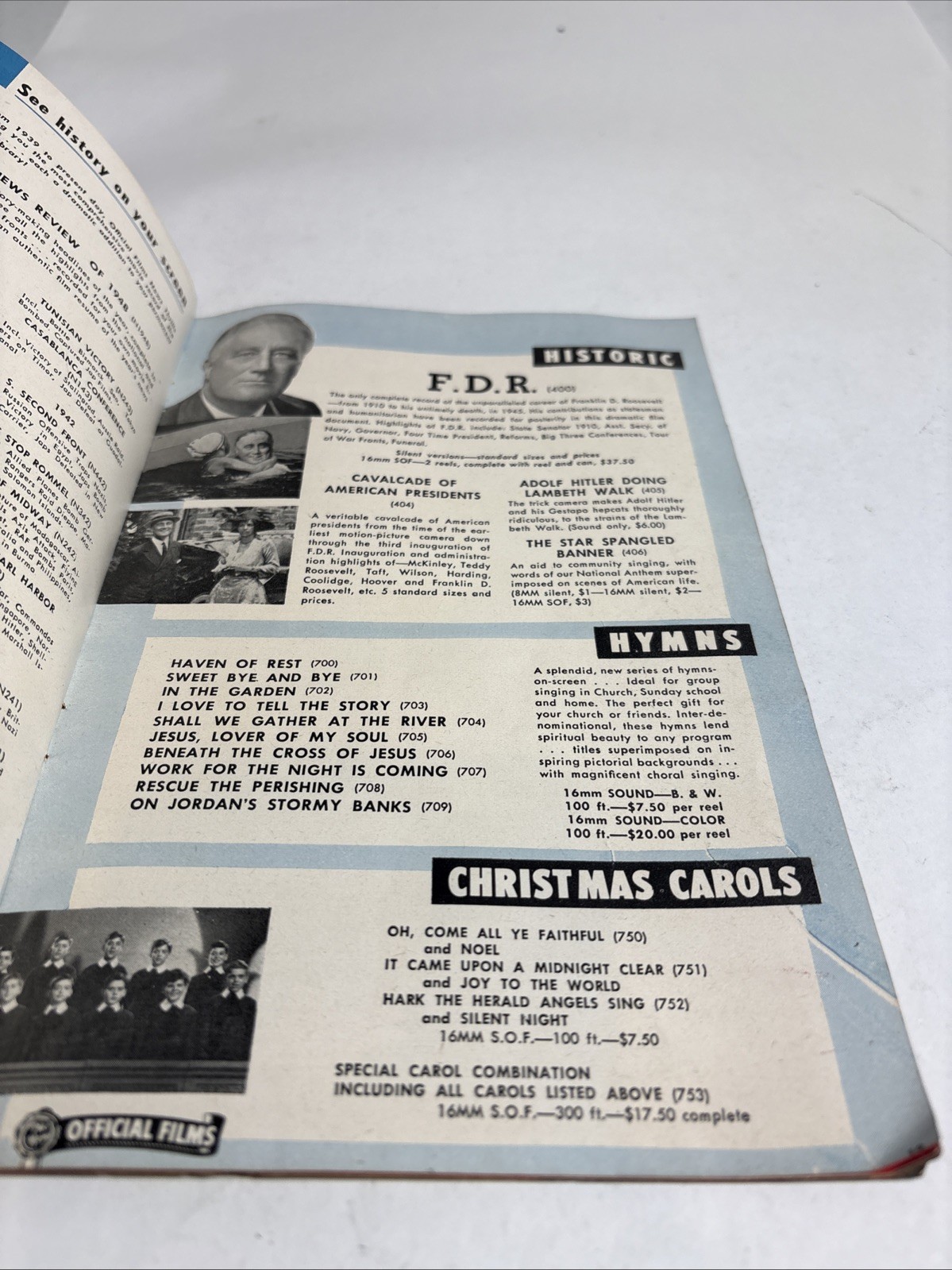 Vtg Price guide for 8-16mm reel-to-reel movies, Shows, Sports and cartoons 1950