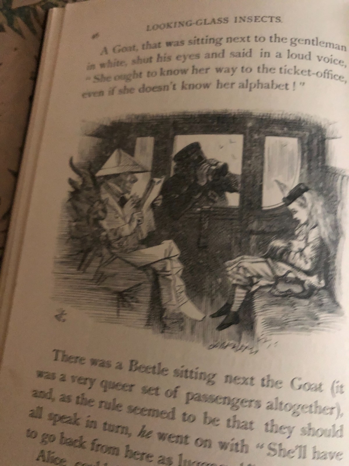 Vintage Through the Looking Glass Lewis Carroll – MacMillan – Leather Bound