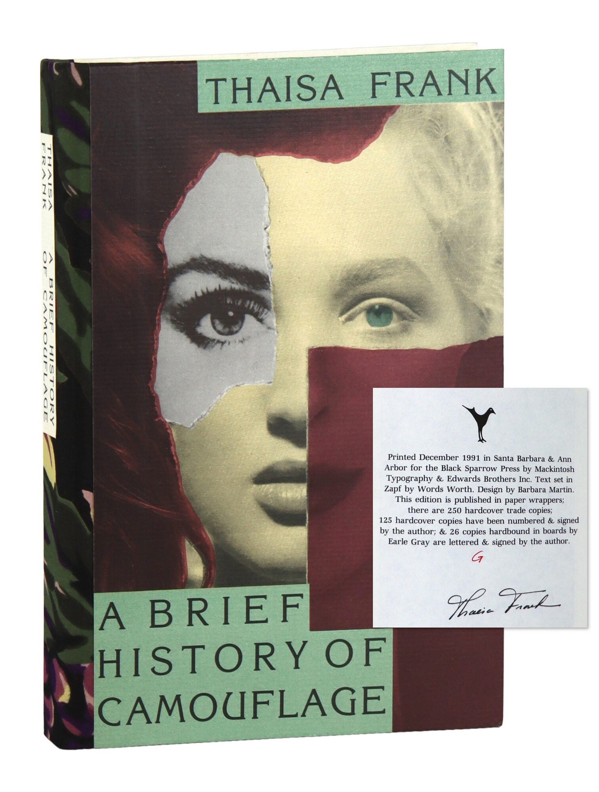 Thaisa Frank / A Brief History of Camouflage / Signed Limited Lettered Edition