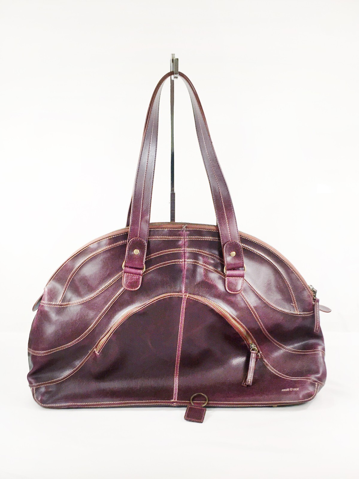 Matt & Nat Bowler/Doctor/Satchel Shoulder Bag, Burgundy Vegan Faux Leather, NWOT