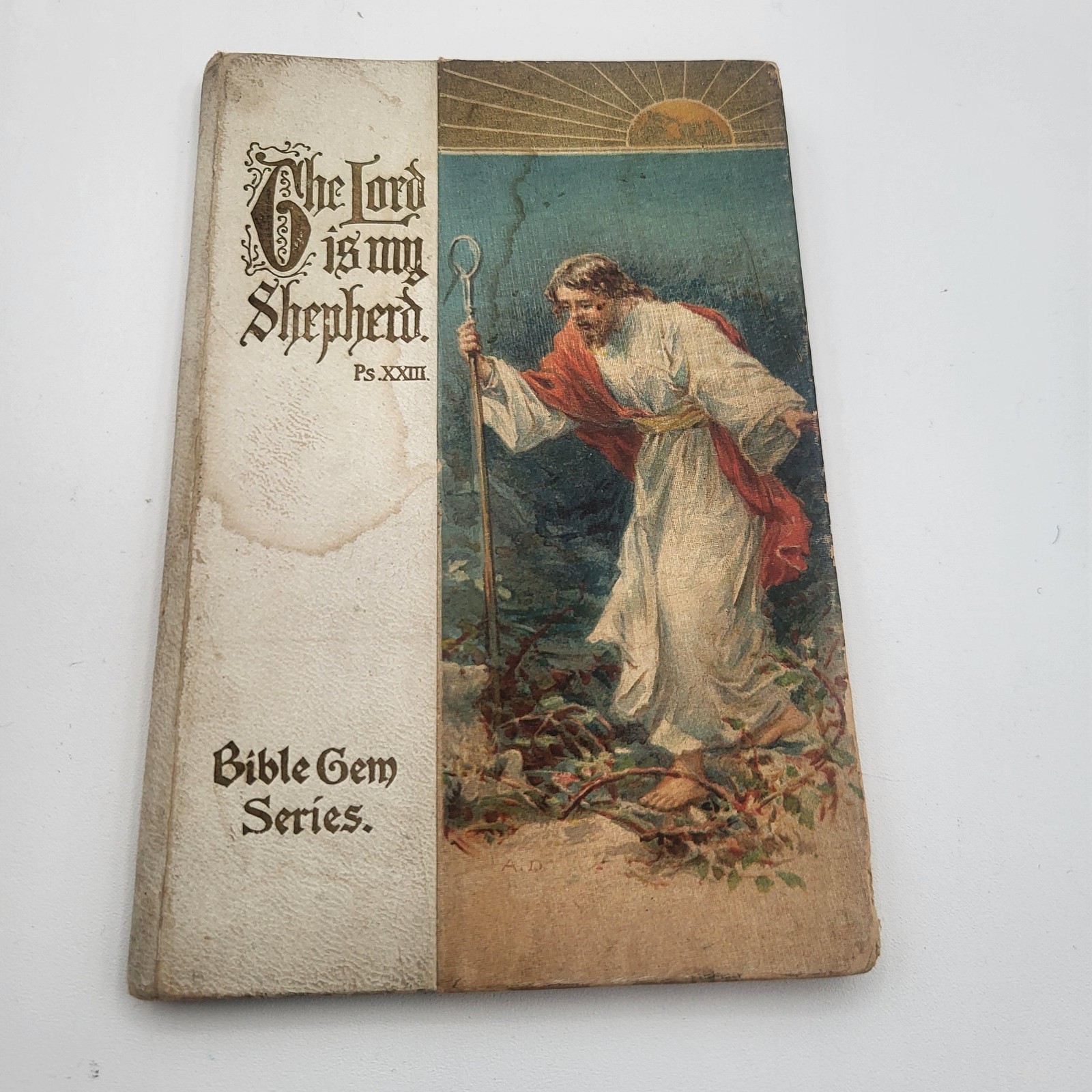 Vintage The Lord Is My Shepherd Psalm 23 Bible Gem HC Nister Dutton Germany