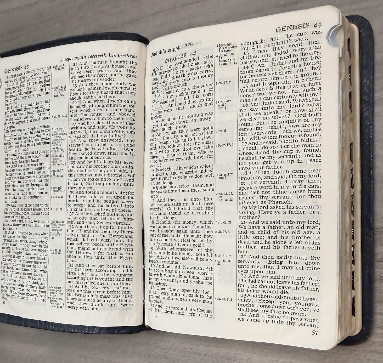 RARE 1963 Compact Harper BLUE MOROCCO Leather KJV Bible Eyre Spottiswoode 2400X