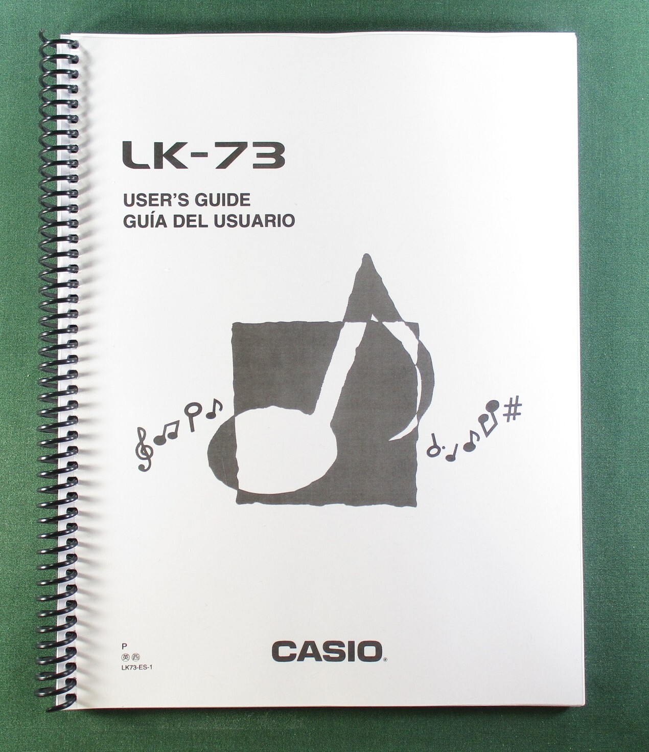 Casio LK-73 Instruction Manual: 76 Pages Coil Bound & Protective Covers!