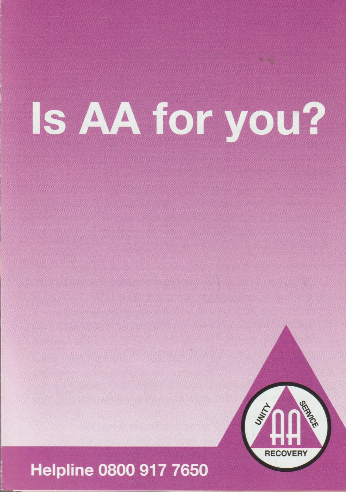 Three new Alcoholics Anonymous leaflets, 2 single-fold, 1 bi-fold, Great Britain