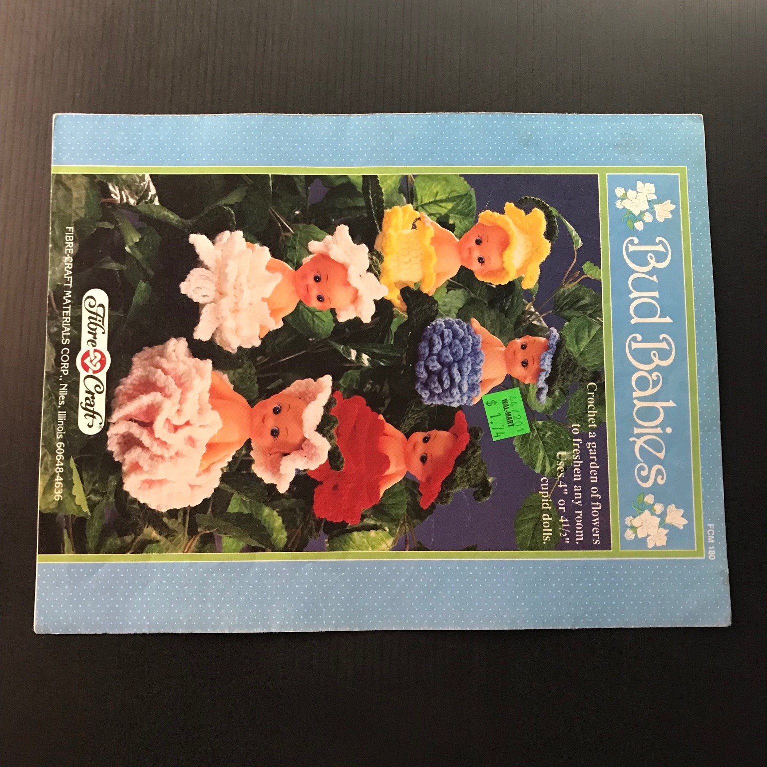 Bud Babies Crochet Pattern Book Fibre-Craft 1980 Cupid Doll Flowers