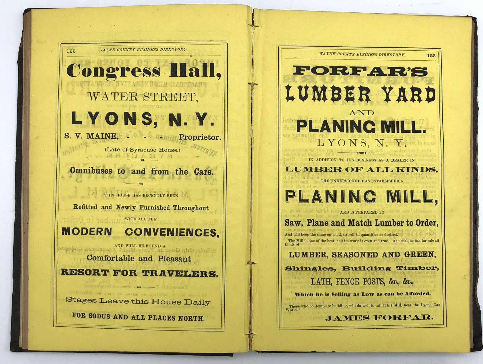MORMONISM / Gazetteer and Business Directory of Wayne County N Y for 1867-8 1st
