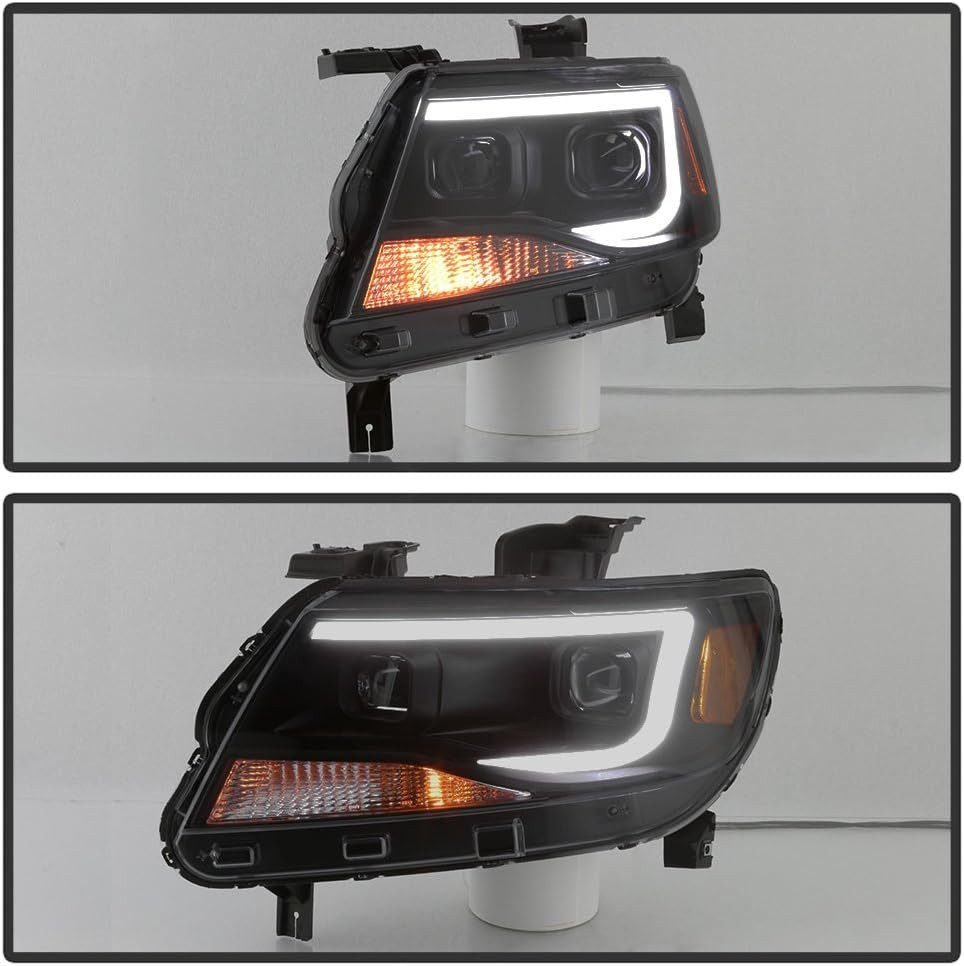 – for 2015-2022 Chevy Colorado Black Housing Smoked Lens LED Tube Dual Projector