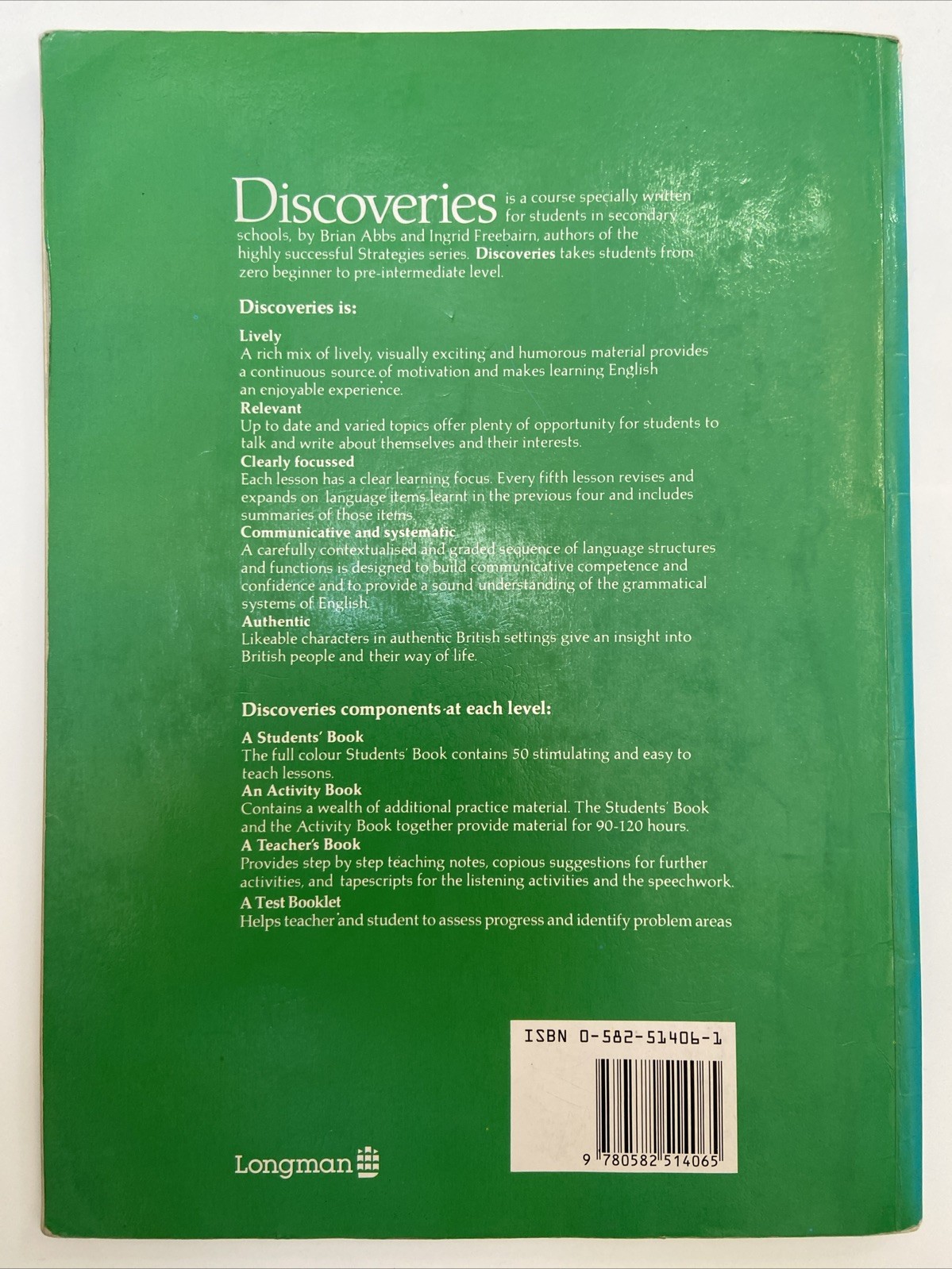 Discoveries Students’ Book 2 by Brian Abbs & Ingrid Freebairn (Paperback 1990)