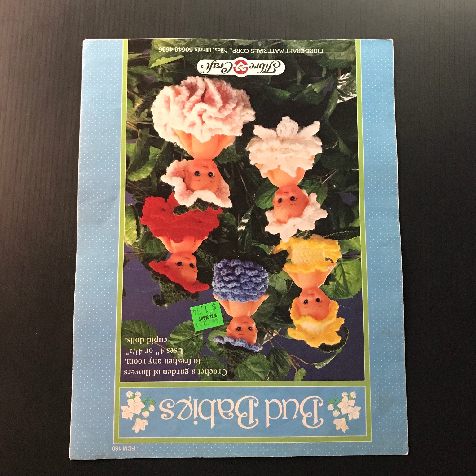 Bud Babies Crochet Pattern Book Fibre-Craft 1980 Cupid Doll Flowers