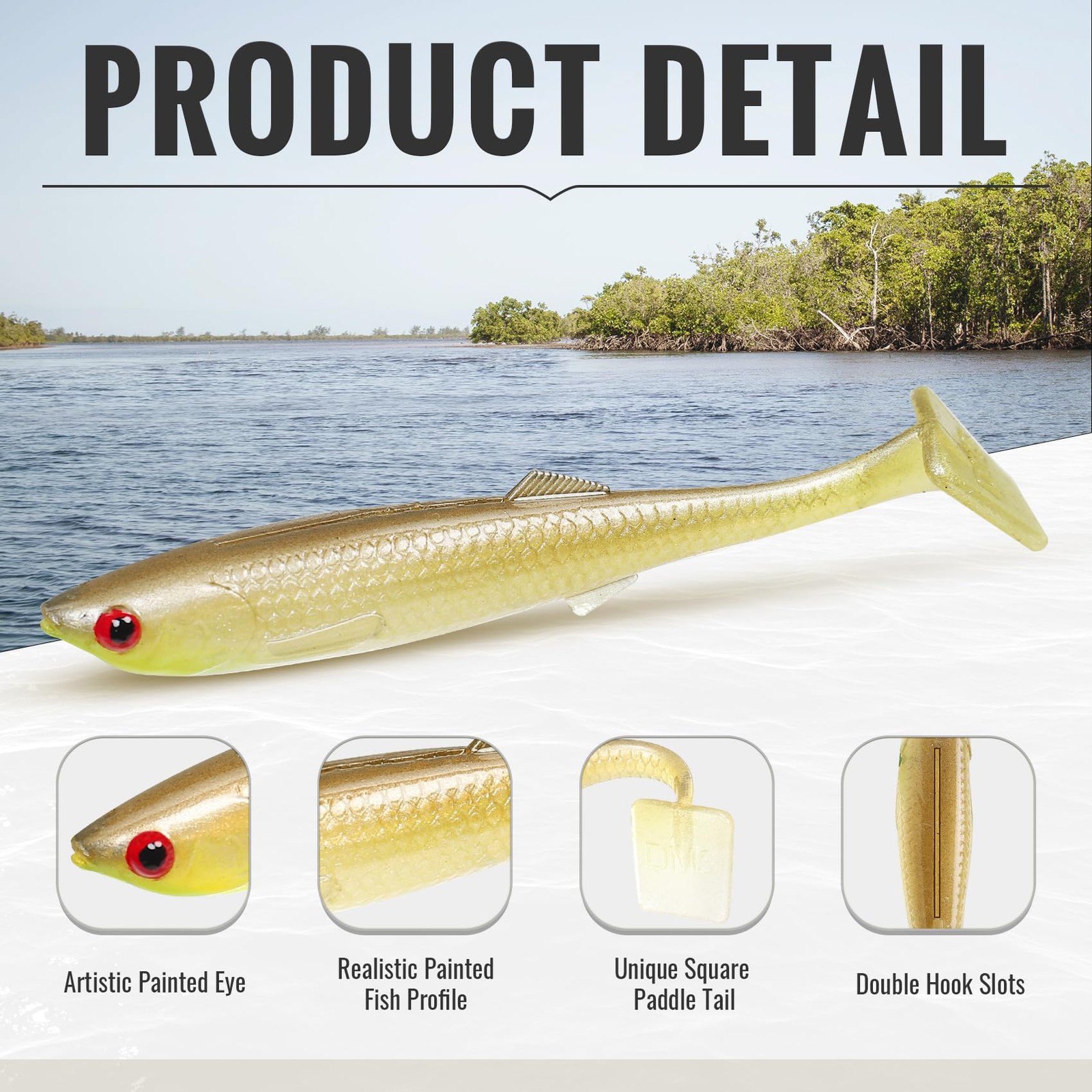 TRUSCEND Hand-Painted Soft Fishing Lures 10PCS, Medium, F1-3.35″,0.2oz,10pcs