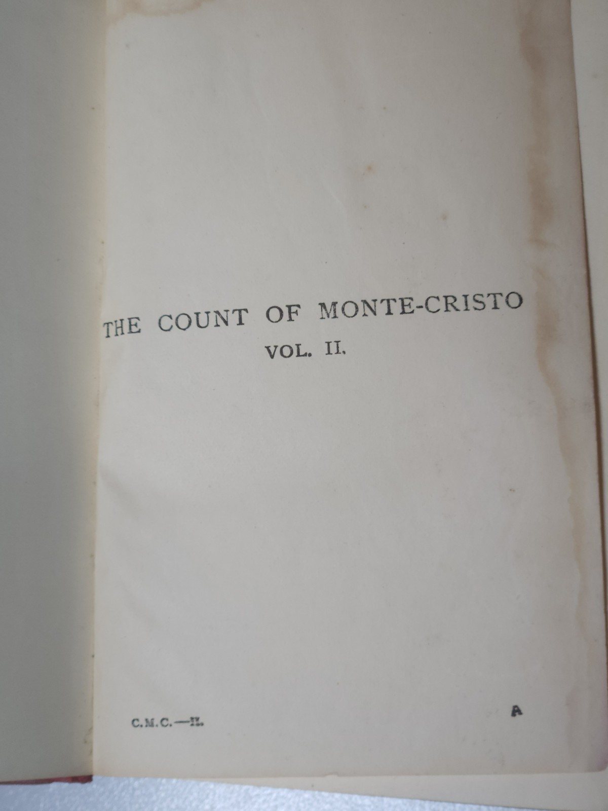 THE COUNT OF MONTE CRISTO VOL 1 & 2 BOOKs – ALEXANDRE DUMAS around 1910