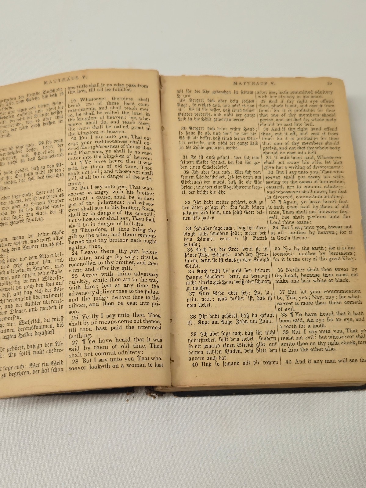 Antique 1882 German & English New Testament of the BIBLE American Bible Society