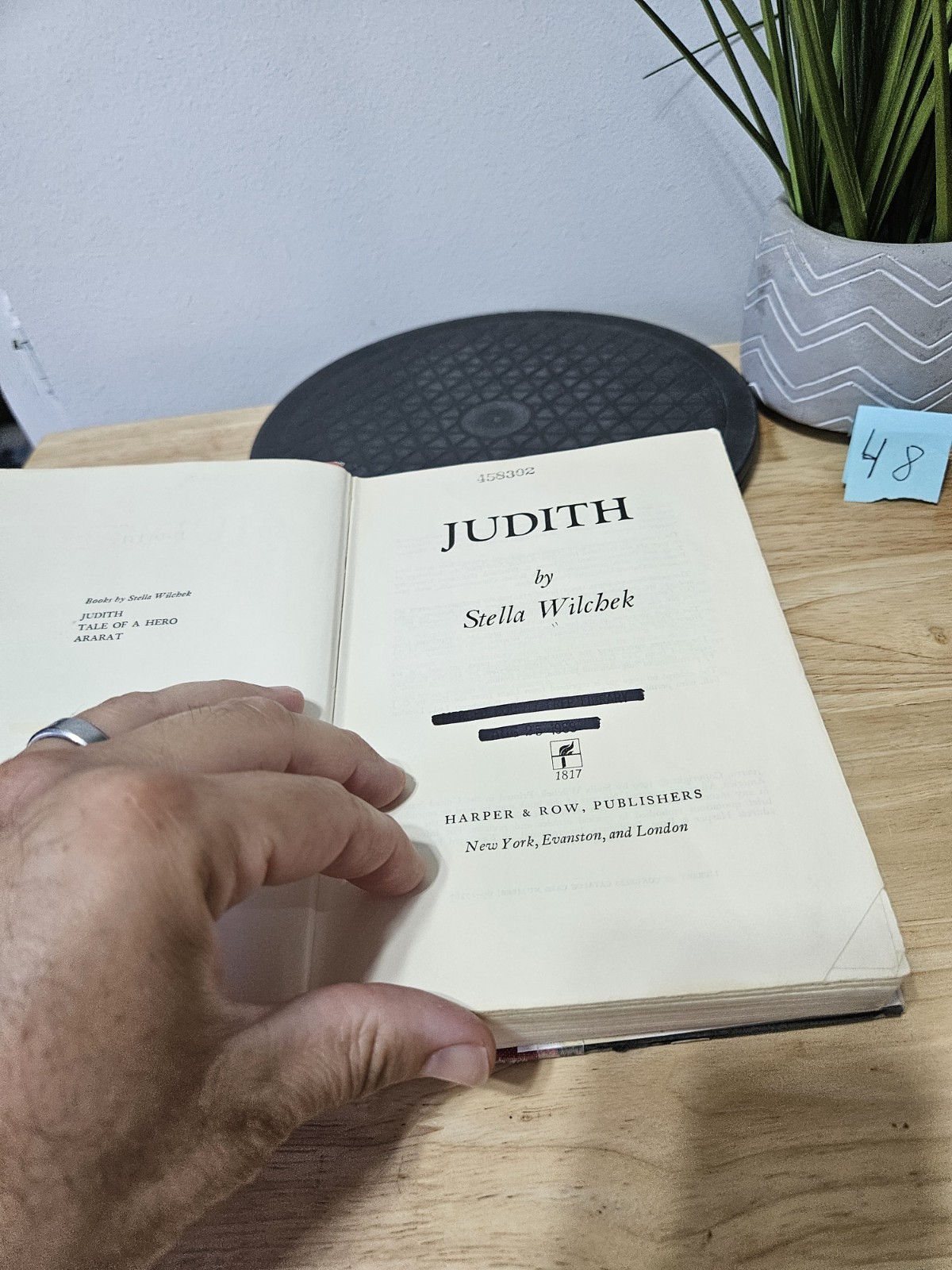 Judith by Stella Wilchek 1969 Hardcover Dust Jacket Ex Library