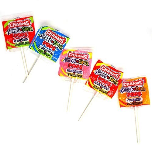 Charms Sweet and Sour Pops – Box of 48 Individually Wrapped 0.6 oz. Lollipops –