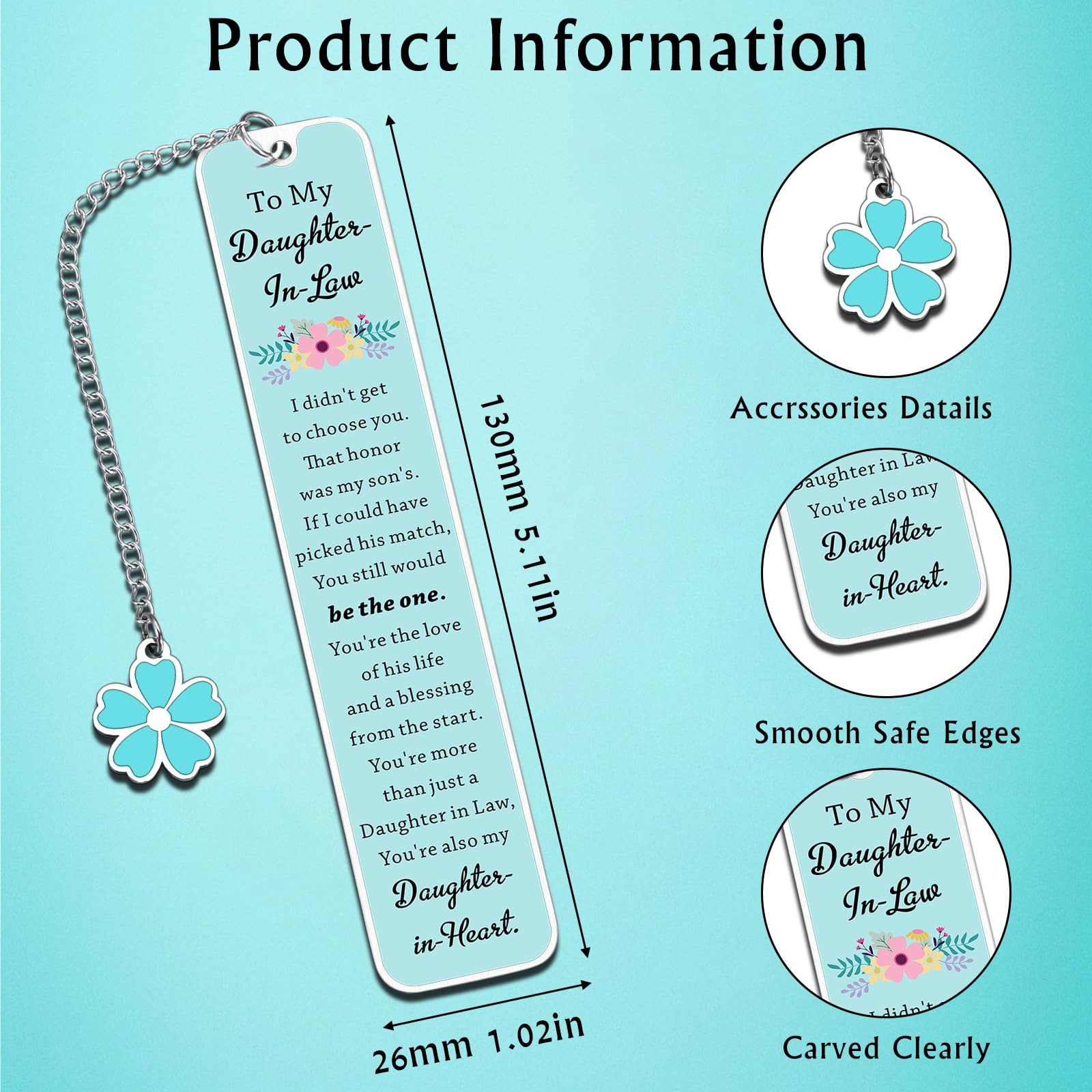Future Daughter in Law Gifts from Mother in Law Daughter in Law Bookmark Birt…