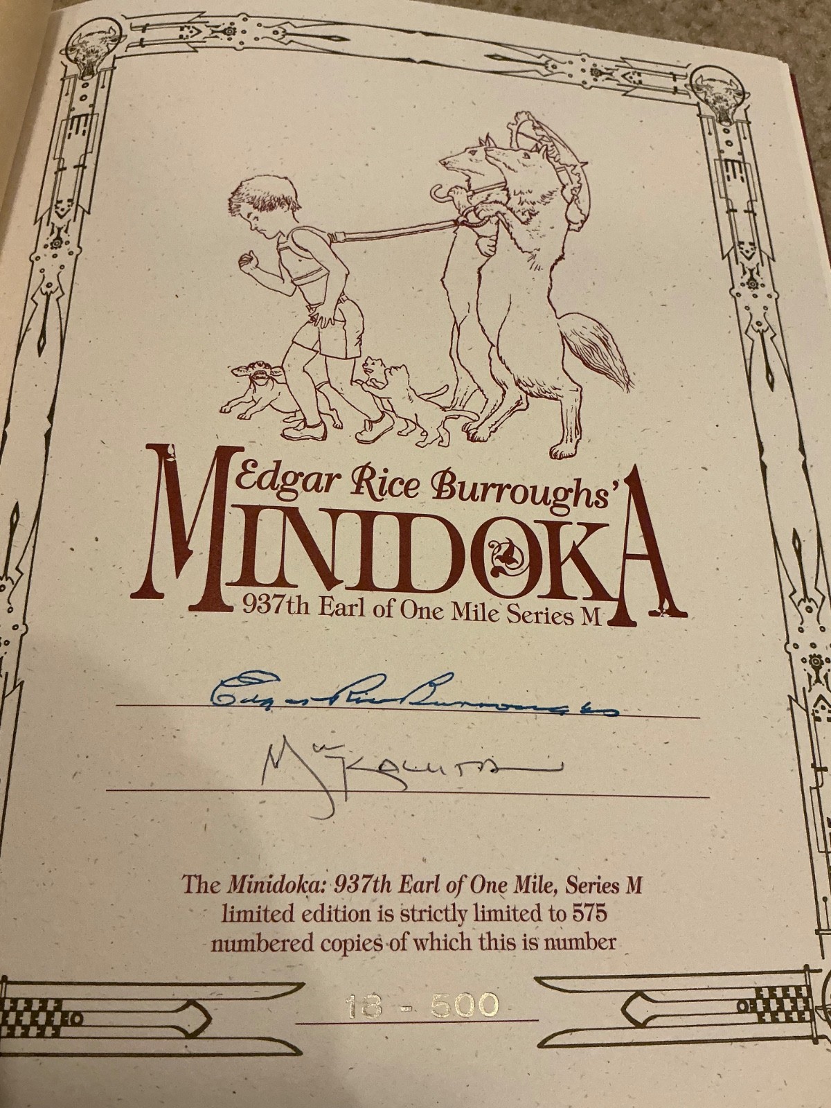 Minidoka HC (Dark Horse) Edgar Rice Burroughs 1st Ed Signed M. W. Kaluta #18/500