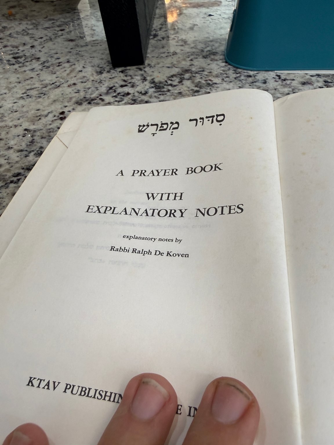 Siddur Meforash A Prayer Book Rabbi De Koven 1965 Ktav Publishing House Judaism