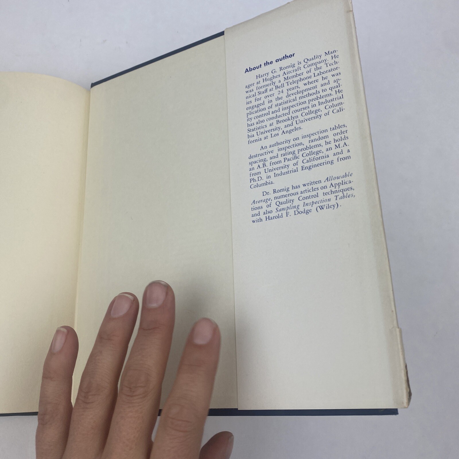 50-100 Binomial Tables by Harry G. Romig 1953 Hardcover Dust Jacket Vintage Bell