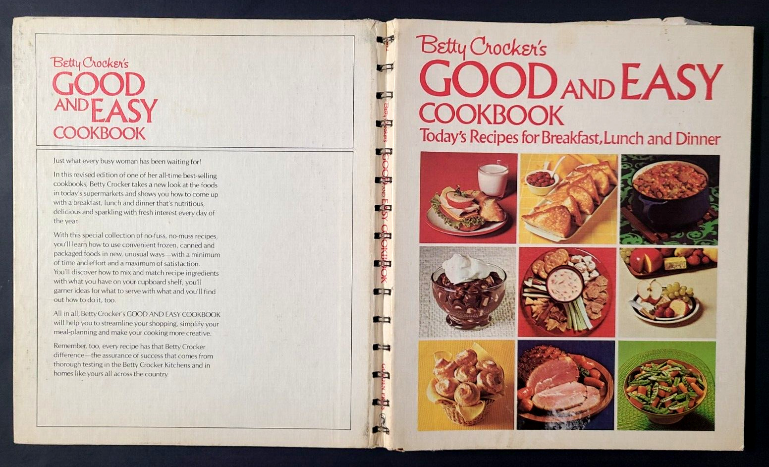 Vintage 1972 Betty Crocker’s Good and Easy Cookbook Spiral Bound