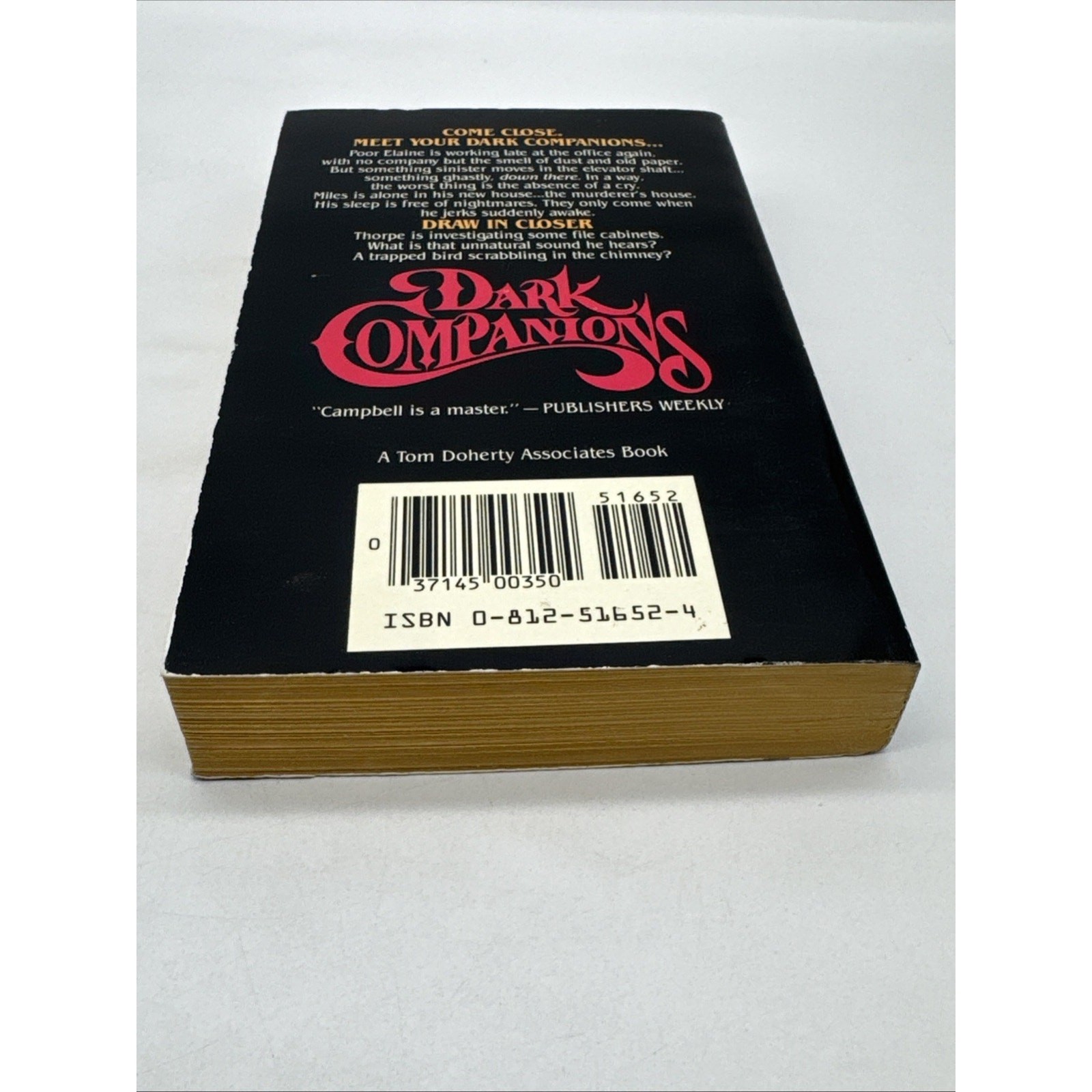 Dark Companions Ramsey Campbell 1985 VTG MMPB First Tor Printing Horror Fiction