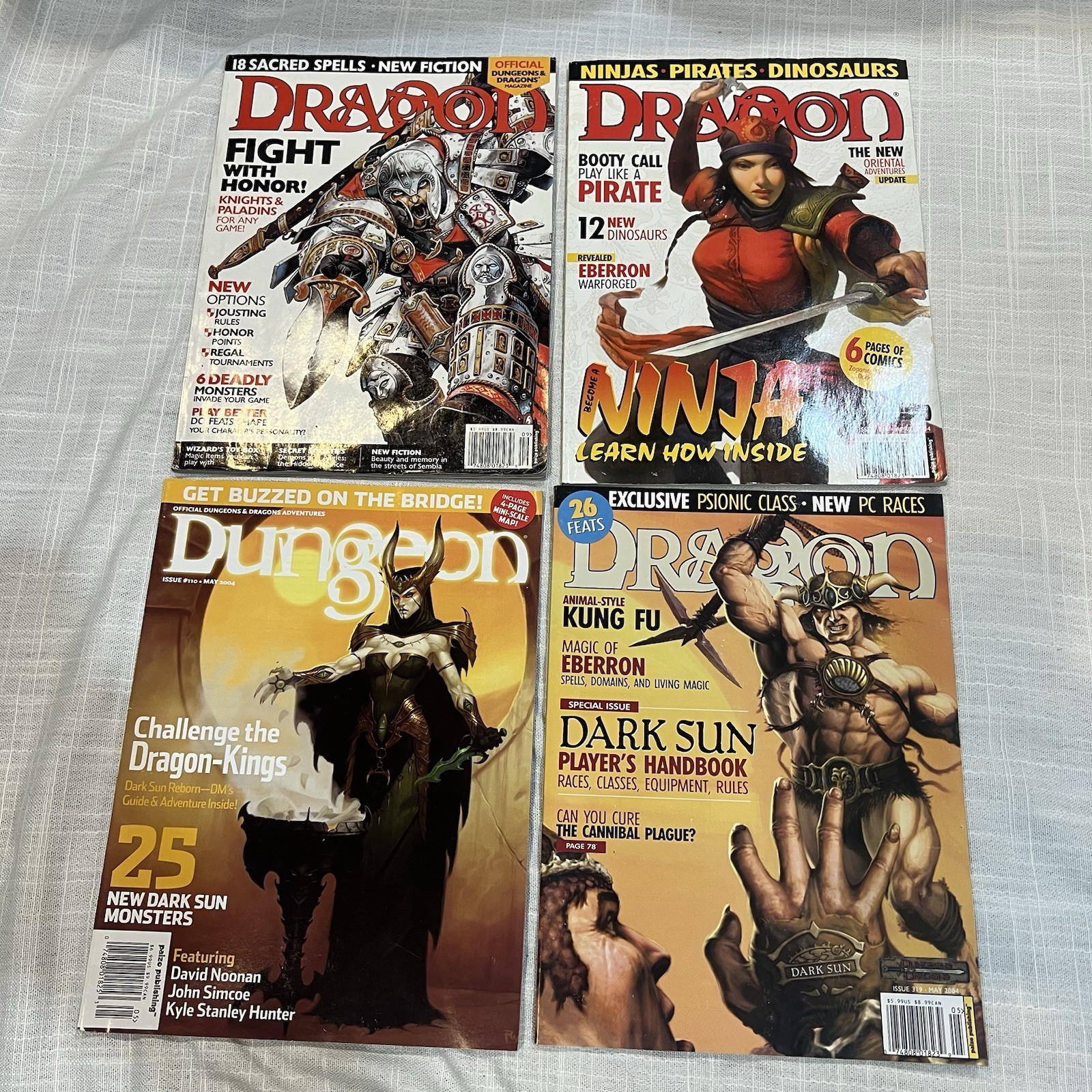 Dragon Dungeon Magazine 18 Piece LOT D&D RPG Wizards 2000s + Various Map Inserts